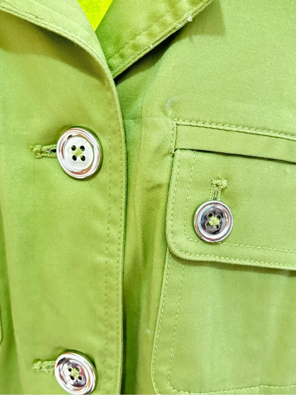 Jones New York Lime Green Utility Jacket Unlined size XL